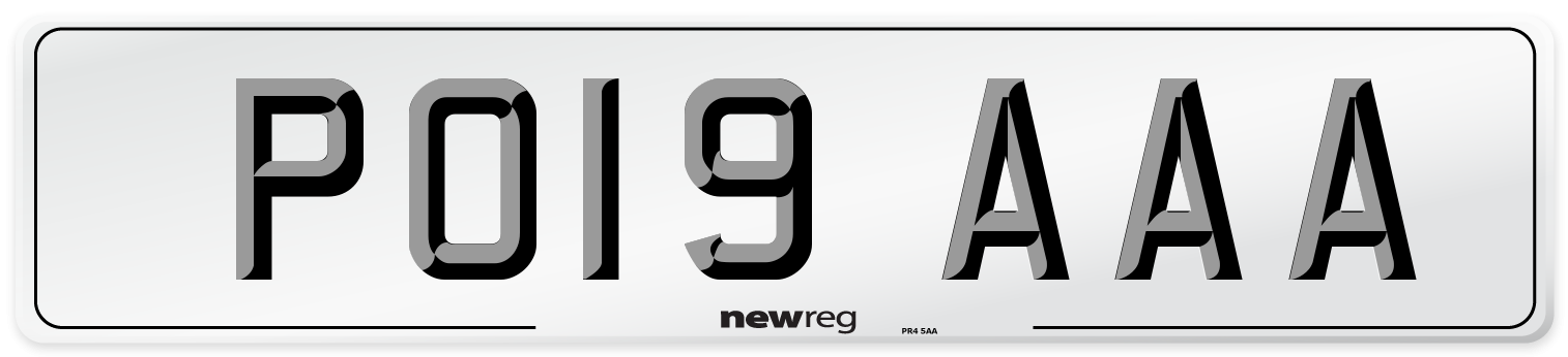 PO19 AAA Number Plate from New Reg